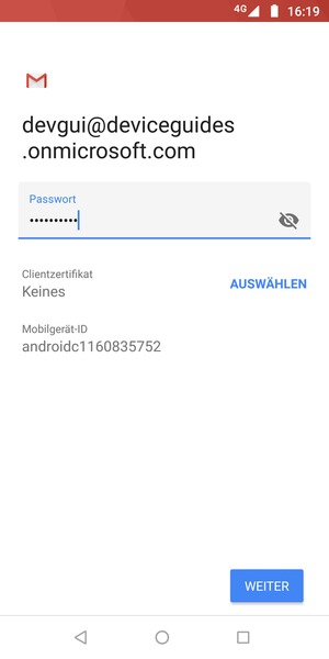 Geben Sie Ihre Passwort ein und wählen Sie WEITER