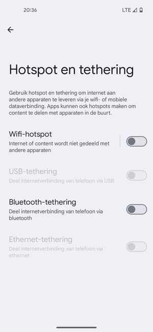 Selecteer Wifi-hotspot