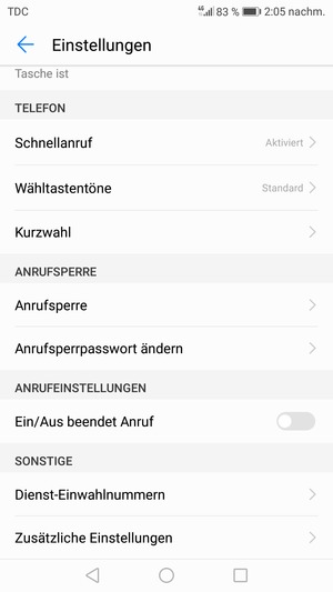 Scrollen Sie  und wählen Sie Zusätzliche Einstellungen