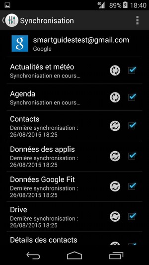 Vos informations seront synchronisées