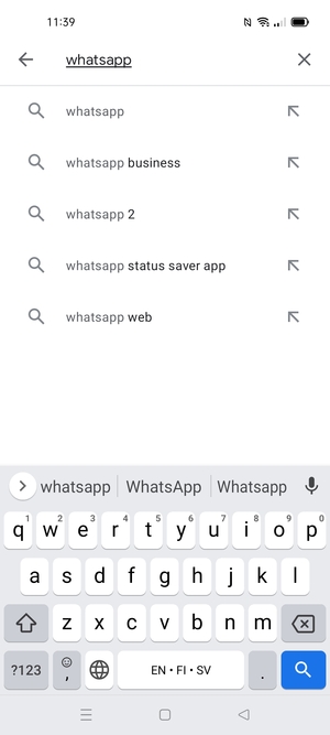 Enter the app name and select Search