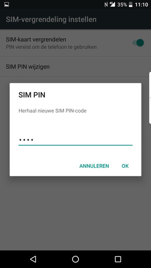 Bevestig uw nieuwe SIM PIN en selecteer OK