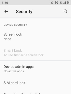 Scroll to and select Screen lock