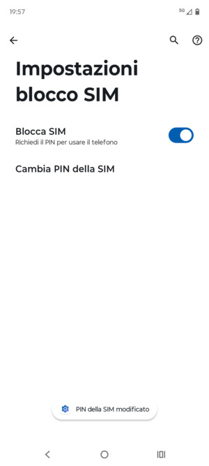 Il tuo PIN della SIM è stato modificato