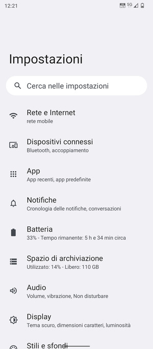 Seleziona Rete e Internet
