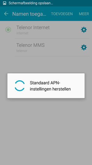 Uw telefoon wordt teruggezet naar standaard internet- en mms-instellingen