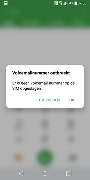 Als uw voicemail niet geïnstalleerd is, selecteert u TOEVOEGEN