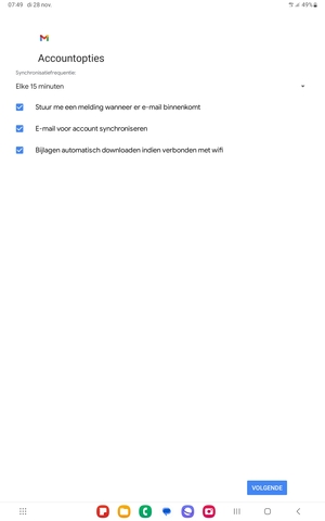 Selecteer VOLGENDE