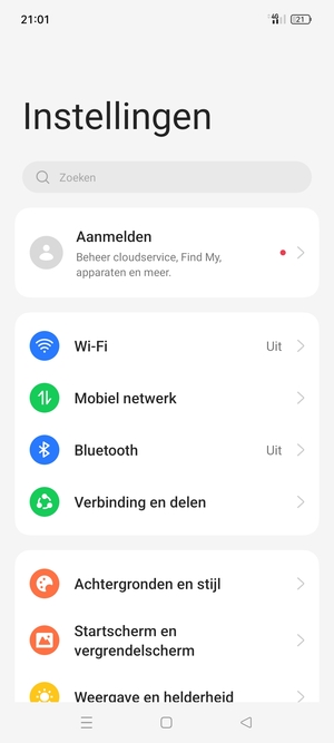 Selecteer Mobiel netwerk