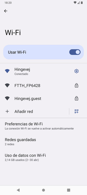 Ahora está conectado a la red Wi-Fi