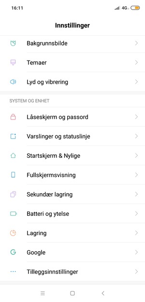 Bla til og velg Batteri og ytelse