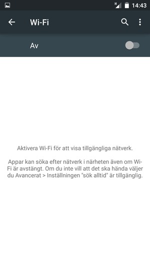 Aktivera Wi-Fi