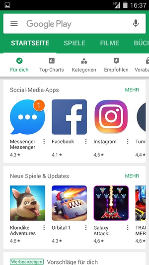 Wählen Sie die Suchleiste