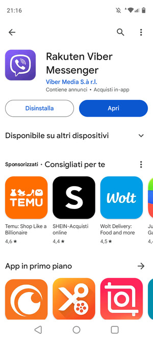 Seleziona Apri