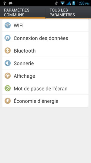 Sélectionnez TOUS LES PARAMÈTRES