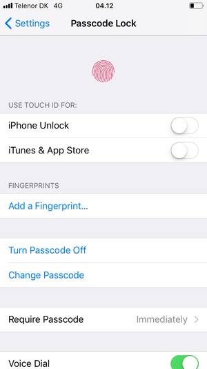 Select Change Passcode