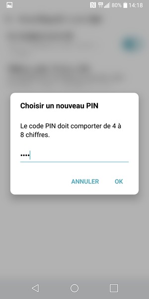 Saisissez votre Nouveau PIN et sélectionnez OK