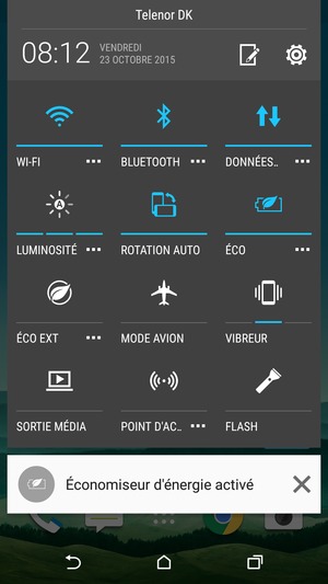 Sélectionnez le bouton du Menu