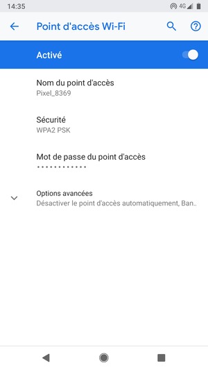 Votre téléphone est maintenant configuré pour être utilisé comme modem