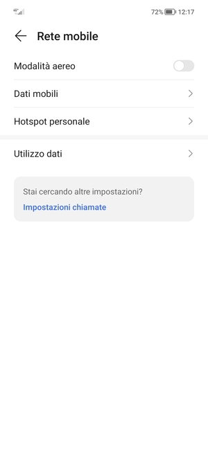 Seleziona Dati mobili