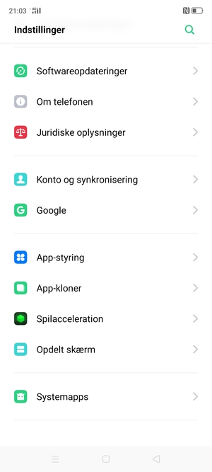 Scroll til og vælg Softwareopdateringer