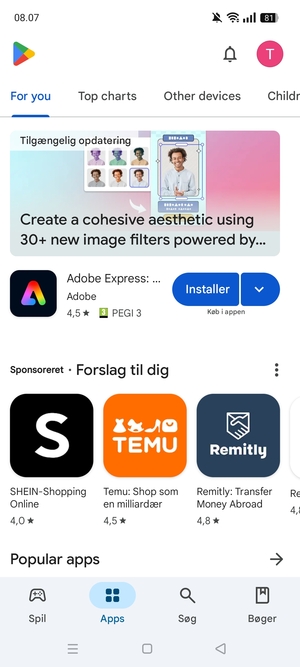 Vælg Søg