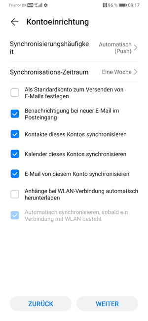 Wählen Sie WEITER