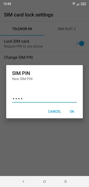Enter your New SIM PIN and select OK