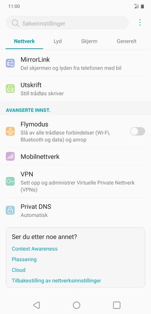 Bla til og velg Mobilnettverk