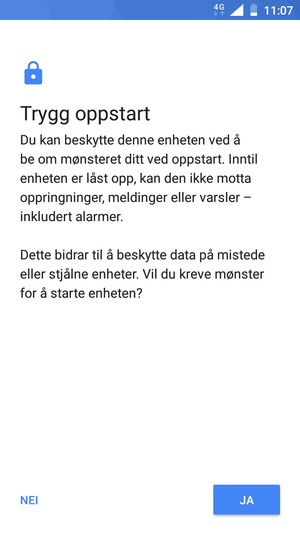 Velg ønsket alternativ