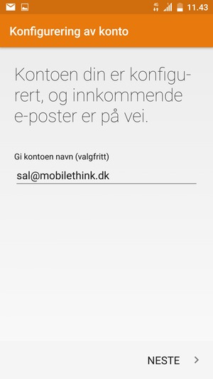 Gi kontoen din et navn og velg NESTE