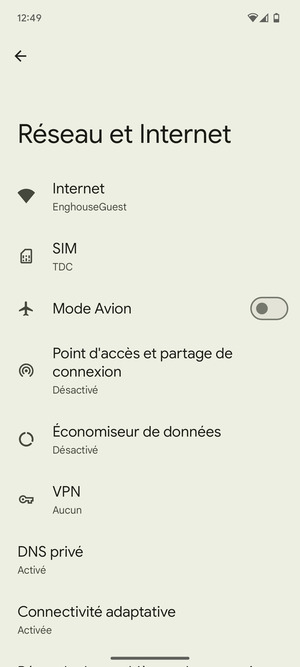Sélectionnez SIM