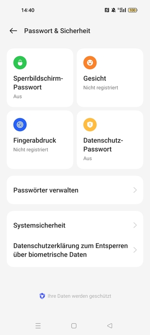 Wählen Sie  Systemsicherheit