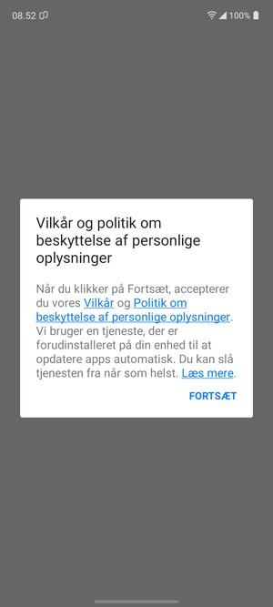 Vælg FORTSÆT