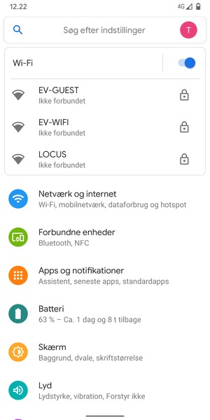 Vælg det trådløse netværk, du ønsker at oprette forbindelse til
