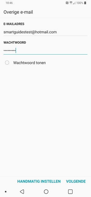 Voer uw e-mailadres en wachtwoord in. Selecteer VOLGENDE