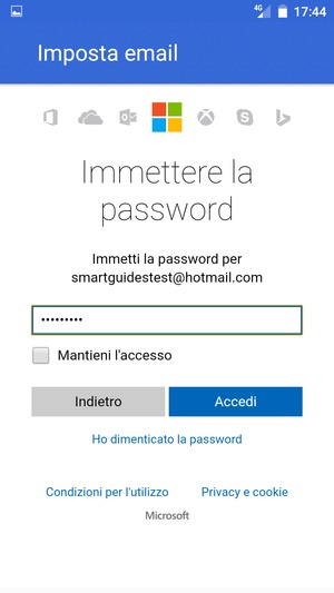Inserisci la tua password e seleziona Accedi