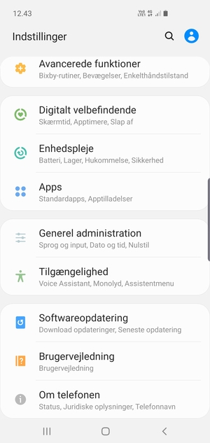Scroll til og vælg Softwareopdatering