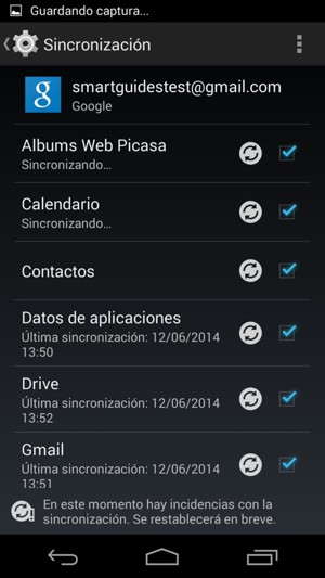 Su información será sincronizada