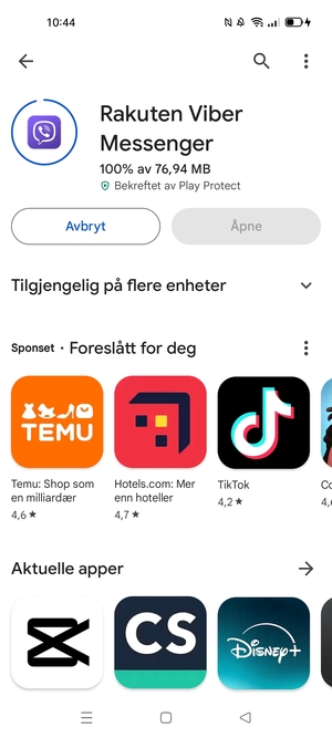 Vent til installasjonen er ferdig