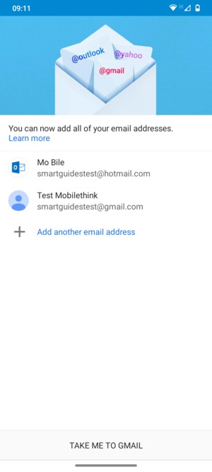 Select TAKE ME TO GMAIL