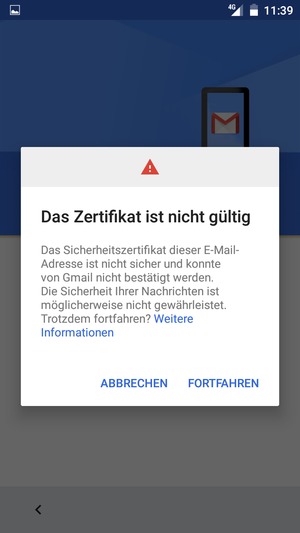 Wählen Sie FORTFAHREN