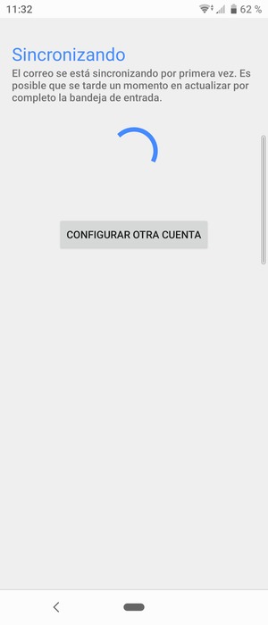 Espere a que el proceso de sincronización finalice