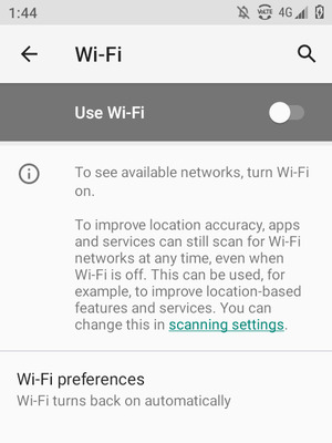 Turn on Use Wi-Fi