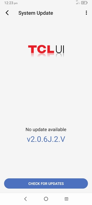 If your phone is up to date, you will see the following screen