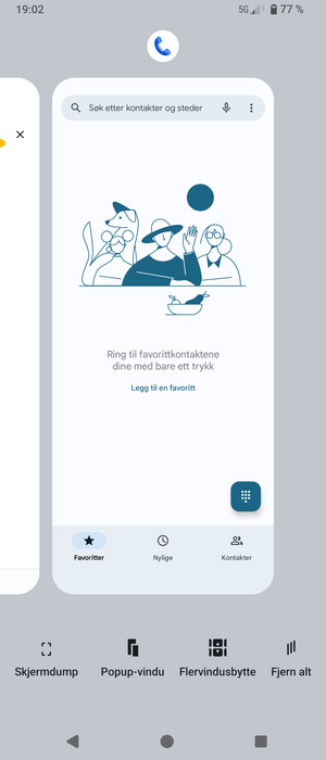 Dra apper opp for å lukke dem