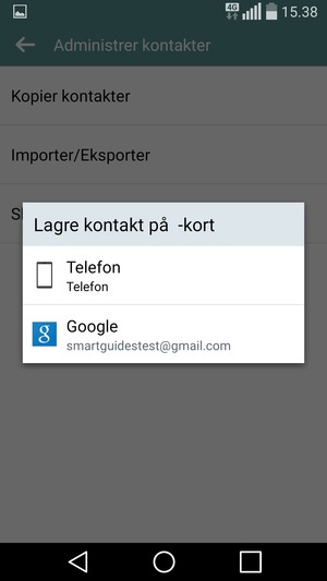 Velg din Google-konto