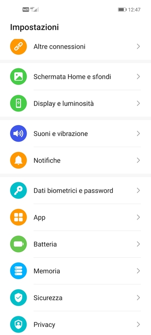 Per attivare il blocco dello schermo, vai al menu Impostazioni e seleziona Dati biometrici e password