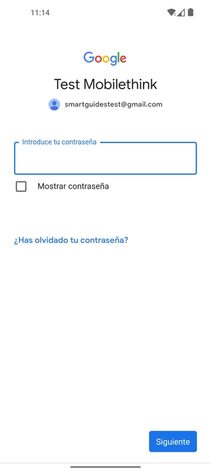 Introduzca su contraseña y seleccione Siguiente