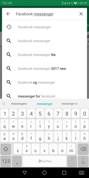 Indtast navnet på appen og vælg Søg